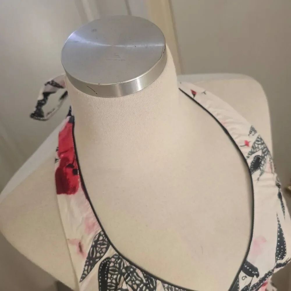 Speechless Halter White/Red Multi Floral Fit/Flare Dress Junior Size 7, NWOT